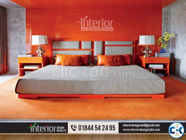 Flat Bedroom Interior Design in Bangladesh | ClickBD large image 1
