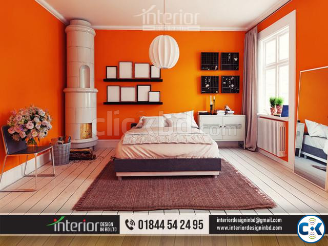 Flat Bedroom Interior Design in Bangladesh | ClickBD large image 2