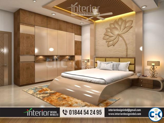 Flat Bedroom Interior Design in Bangladesh | ClickBD large image 3