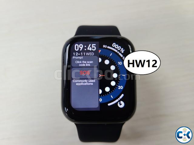 HW12 Smart watch Waterproof Side Button working Call SMS Fit | ClickBD large image 1