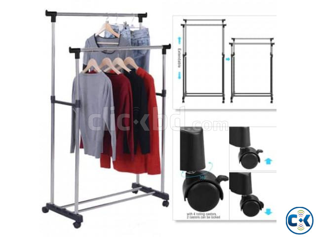 Double pole cloth rack | ClickBD large image 0