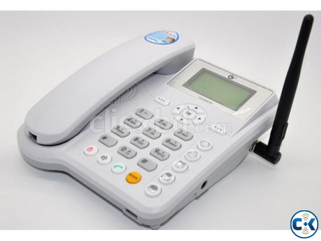 1 sim supported telephone set White  | ClickBD large image 1