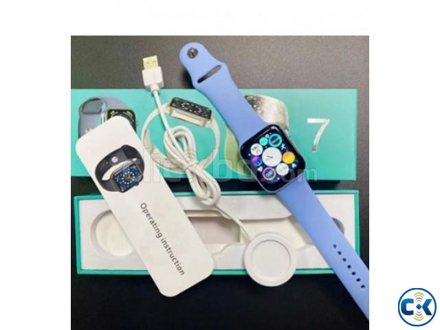 N76 Smart Watch Waterproof Series 7 Calling Option - Blue large image 1