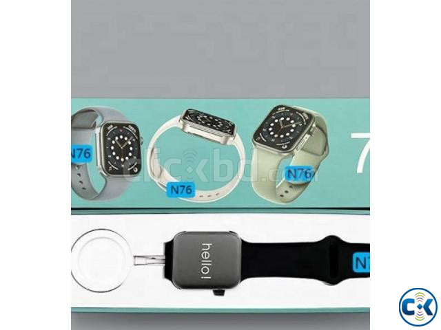 N76 Smart Watch Waterproof Series 7 Calling Option - Blue large image 2