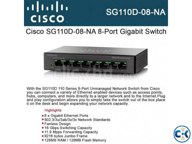 Cisco SG110D-08 8 Port gigabyte Unmanaged Ethernet Switch. | ClickBD large image 3