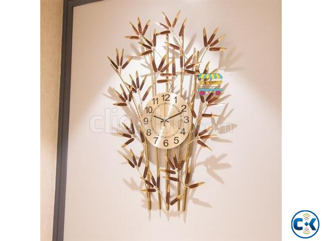 Bamboo Art Deco Wall Clock | ClickBD large image 1