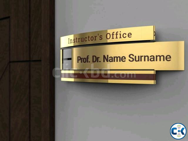 Nameplate ACP OR Glass With Plastic 3D latter Sticker | ClickBD large image 1