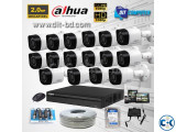 Big offer dahua 32 pcs cctv camera 2mp HD 17 monitor full