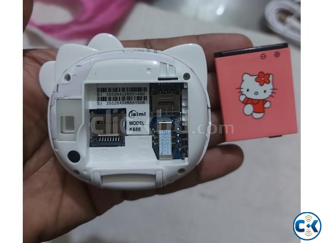 Hello Kitty K688 Mini Folding Mobile Phone - White | ClickBD large image 4
