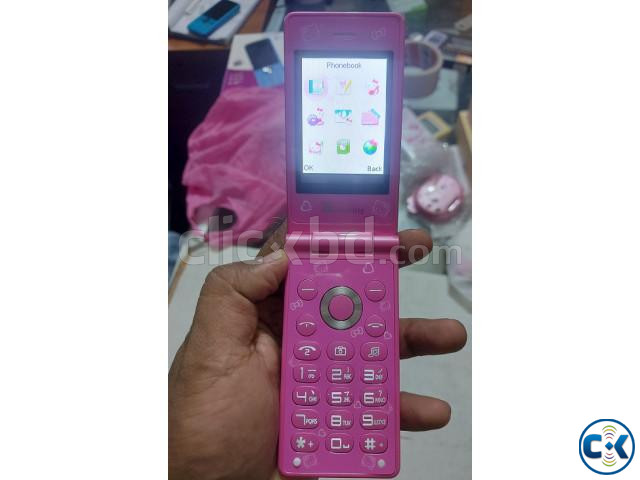 Hello Kitty D10 Folding Mobile Phone Touch Display Dual Sim | ClickBD large image 1