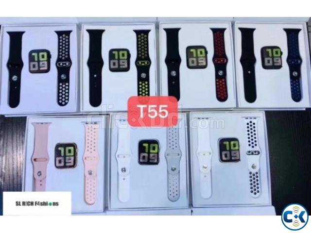 T55 Smart Watch Dual Belt Full Touch Calling Option | ClickBD large image 1