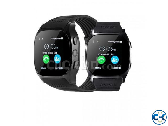 T8 Smart Mobile Watch Full Touch Single sim Camera - Black | ClickBD large image 3
