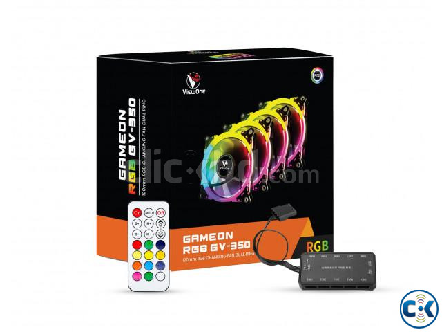 View-One GameON GV350 4xRGB Fan With Remote Controller | ClickBD large image 0