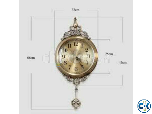 European Style Pendulum Metal Wall Clock | ClickBD large image 1