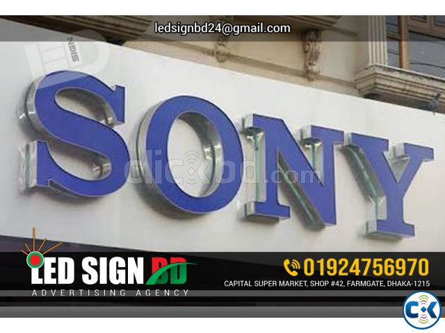 SS Acrylic Letter with RGB 3D LED Signage Working Making S | ClickBD large image 2