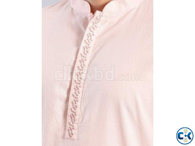 Soft Pink Thread Handwork Regular Fit Panjabi | ClickBD large image 1