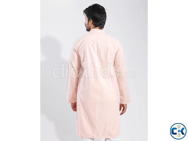 Soft Pink Thread Handwork Regular Fit Panjabi | ClickBD large image 2
