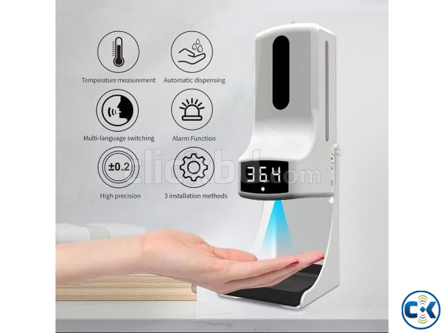 K9 Pro Automatic Hand Sanitizer Dispenser with Thermometer large image 0