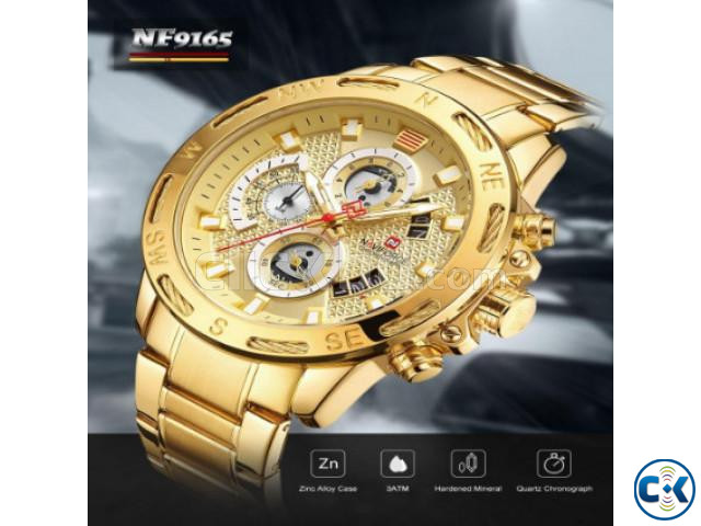 NAVIFORCE Golden Stainless Steel Chronograph Watch For Men - | ClickBD large image 3