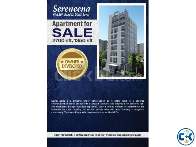 1350sft 2700sft Apartment Flat Sale at Savar DOHS | ClickBD large image 2