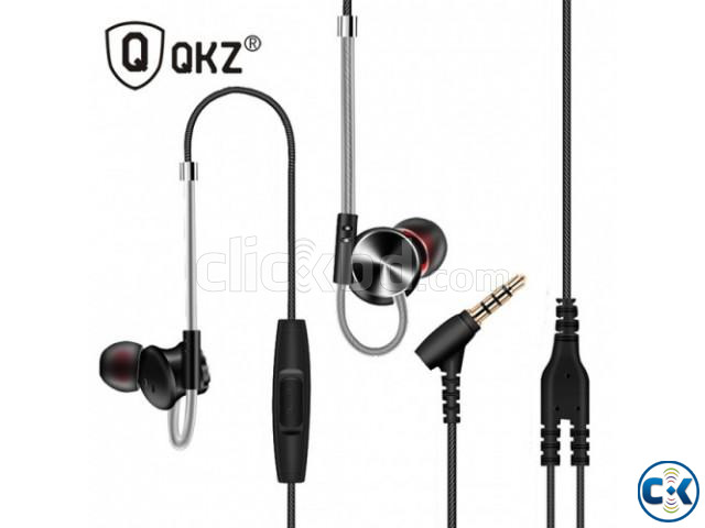 QKZ DM10 Head Phone In Ear Earphones Dual Driver - Black | ClickBD large image 1