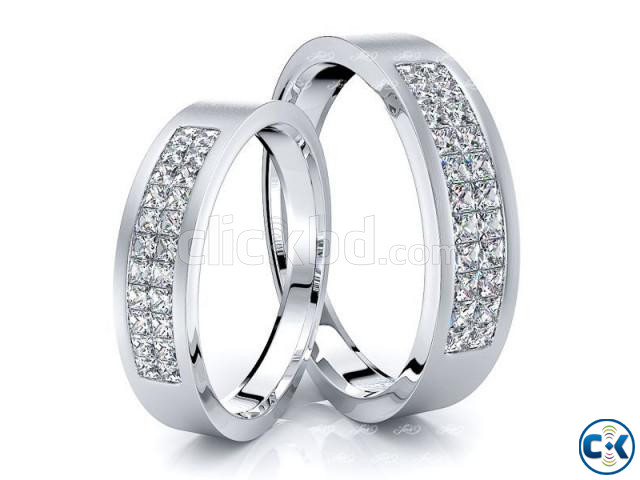 1.32 Carat 5mm Matching His and Hers Diamond Wedding Ring Se | ClickBD large image 0