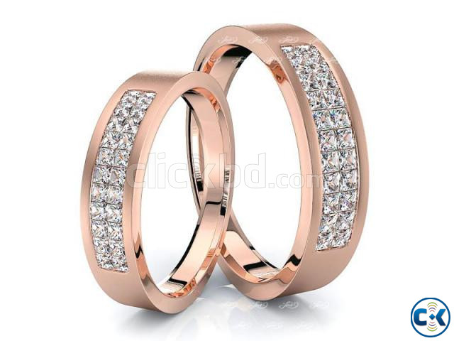 1.32 Carat 5mm Matching His and Hers Diamond Wedding Ring Se | ClickBD large image 2