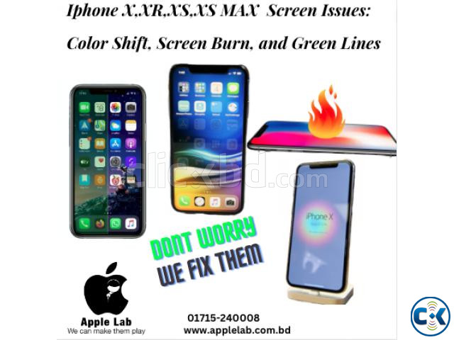 Iphone X Color Shift Screen Burn and Green Lines service | ClickBD large image 0