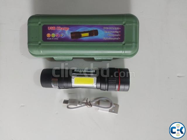 AR245 Mini Zoom Torch Light Flashlight Rechargeable | ClickBD large image 1