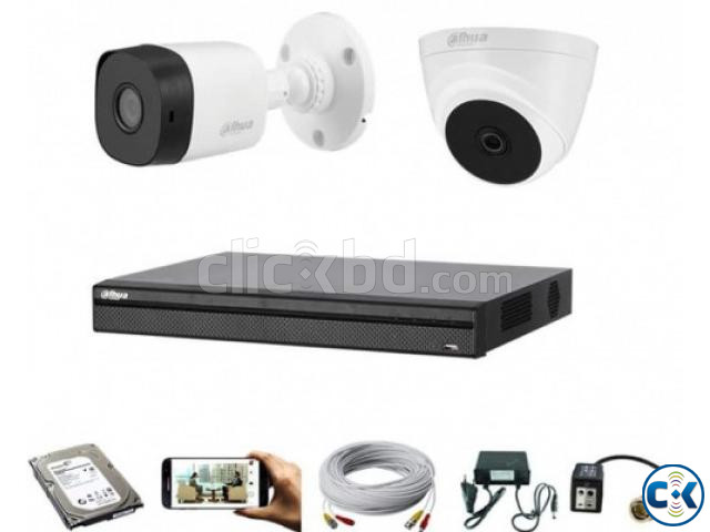 CCTV Package Dahua 4-CH DVR 2 Pcs Full HD Camera | ClickBD large image 0