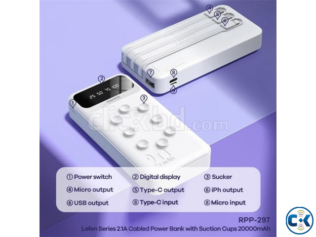 Remax RPP-297 Power Bnak 20000mAh LEFEN SERIES 2.1A CABLED large image 4