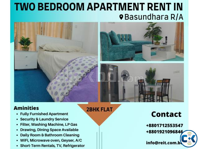 Fully Furnished Two Bedroom Serviced Apartment RENT in Bashu | ClickBD large image 0