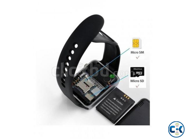 A1 Sim SD Card Support Bluetooth Calling Mobile Watch-Black | ClickBD large image 2