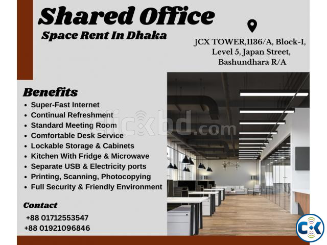Fully Furnished Shared Office Space Rent In Dhaka | ClickBD large image 0
