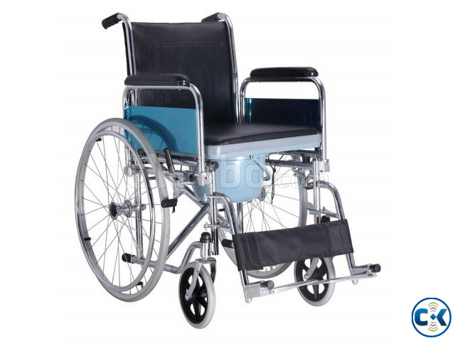 Folding Wheelchair with Commode Commode System Wheelchair | ClickBD large image 0