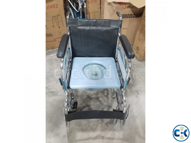 Folding Wheelchair with Commode Commode System Wheelchair | ClickBD large image 2
