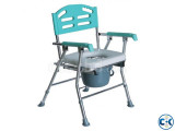 Height Adjustable Folding Commode Chair with Soft Seat