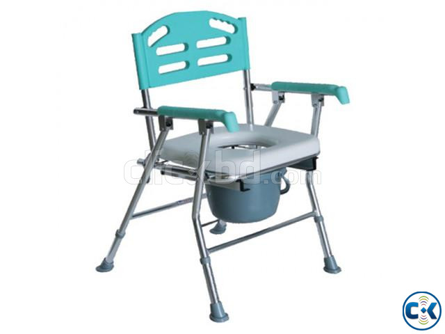Height Adjustable Folding Commode Chair with Soft Seat | ClickBD large image 0