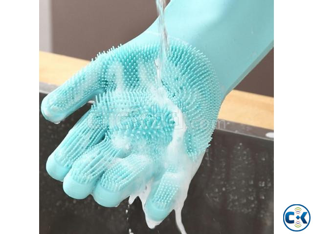 silicone cleaning gloves with wash 2pair | ClickBD large image 2