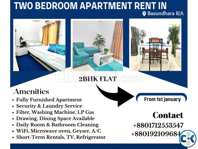 Two furnished apartment available for rent in Bashundhara | ClickBD large image 0