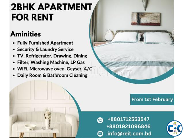 Furnished Two BHK Serviced Apartment RENT. | ClickBD large image 0