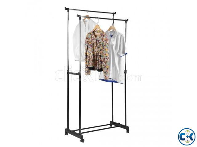 Single Pole Stainless Steel Clothes Hanger Rack large image 1