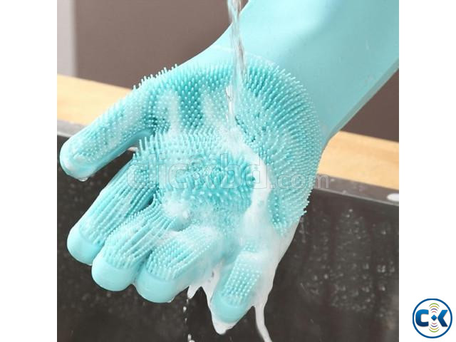 silicone cleaning gloves with wash 2pair | ClickBD large image 3