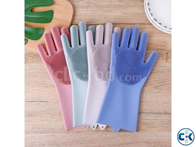 silicone cleaning gloves with wash 2pair | ClickBD large image 4