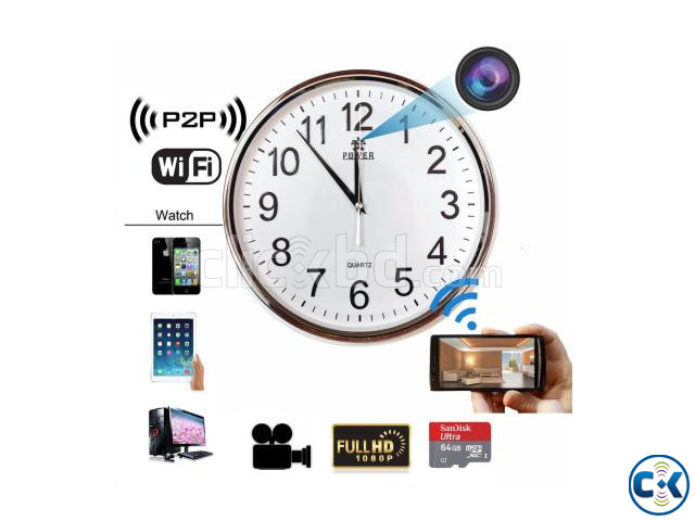 Wall Clock Live Wifi IP Camera Hidden Video Recorder Mini Ca | ClickBD large image 0