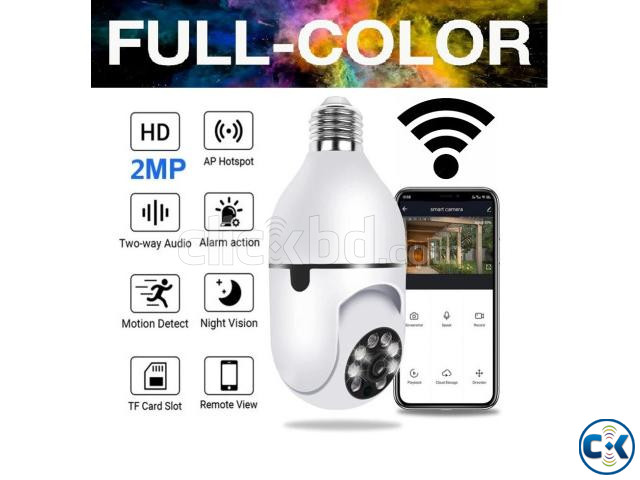 Wifi IP Camera Light Bulb 360 Pan-Tilt Full Colour CCTV Cam | ClickBD large image 0