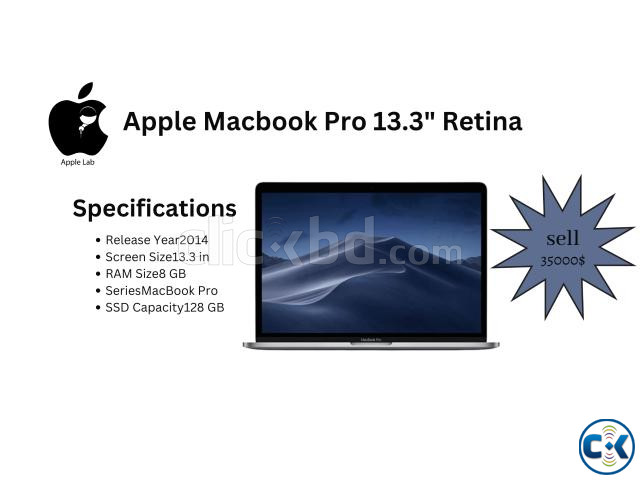 Apple Macbook Pro 13.3 Retina 128GB SSD Intel Core i5  | ClickBD large image 0