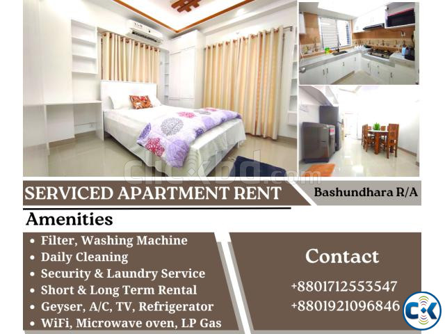 Two Bedroom Serviced Apartment Rent In Bashundhara R A | ClickBD large image 0