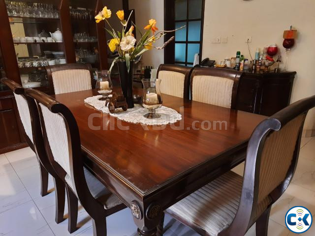 Attractive Victorian Wooden 6 Seater Dining Table Woodmarc  | ClickBD large image 1