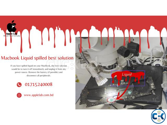 Macbook Liquid spilled best solution | ClickBD large image 0